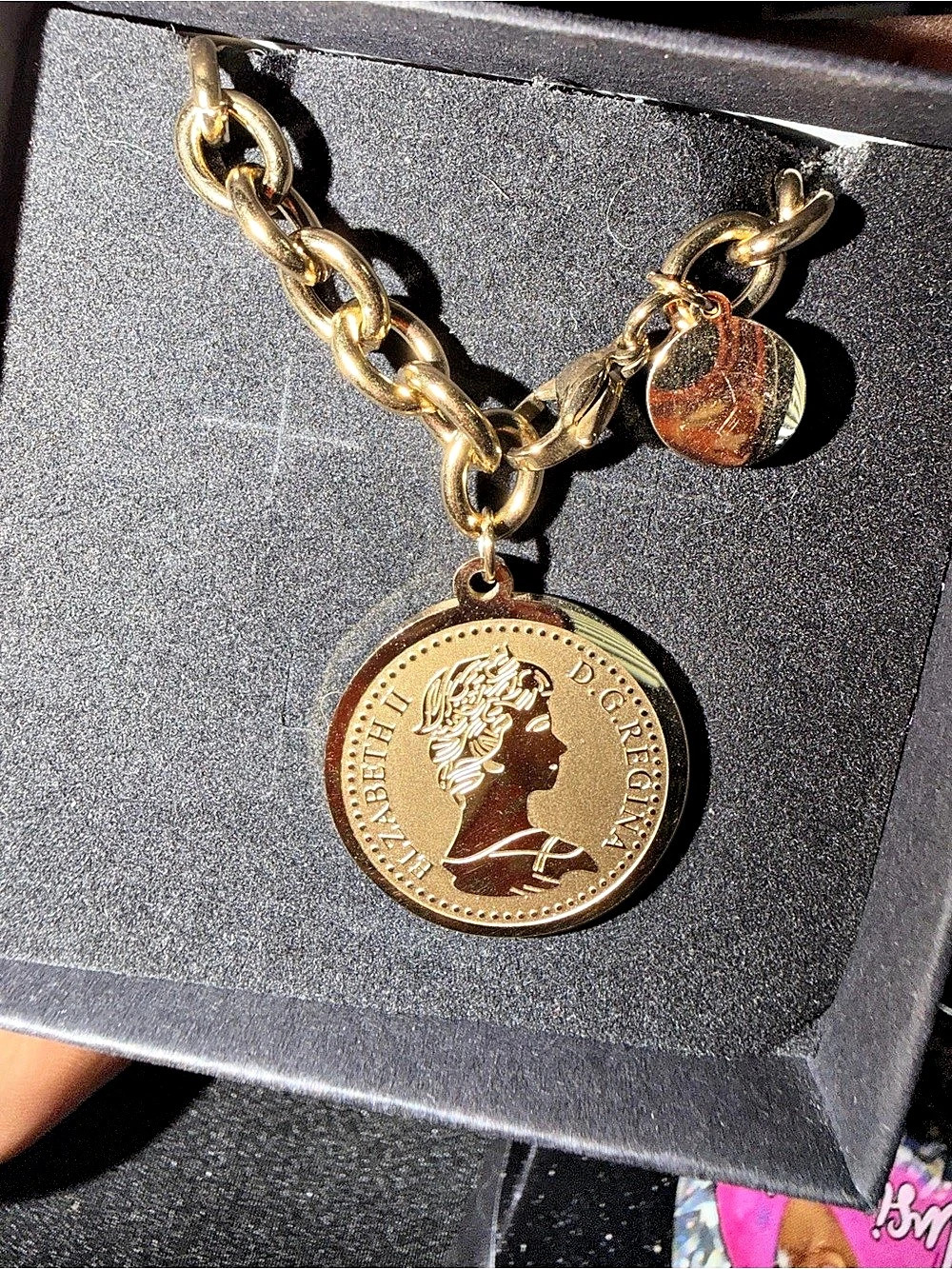 Gold-Tone Coin Pendant Necklace